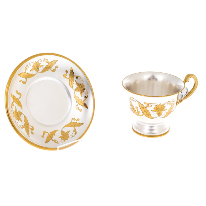 Серебряная кофейная пара "Версаль" с позолотой, №16 - артикул: AK01136 - стоимость: 101 200 руб. Серебряная кофейная пара "Версаль" с позолотой, №16 - артикул: AK01136 | Мосподарок
