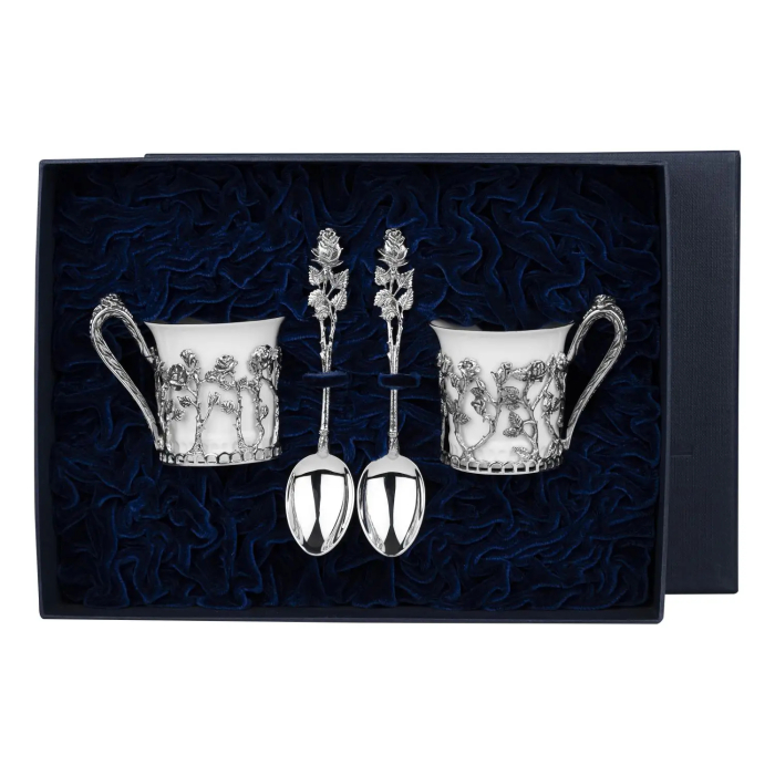 Набор кофейных чашек "Розалия": ложка, чашка, на 2 персоны - артикул: AK01841 - стоимость: 79 700 руб. Набор кофейных чашек "Розалия": ложка, чашка, на 2 персоны - артикул: AK01841 | Мосподарок