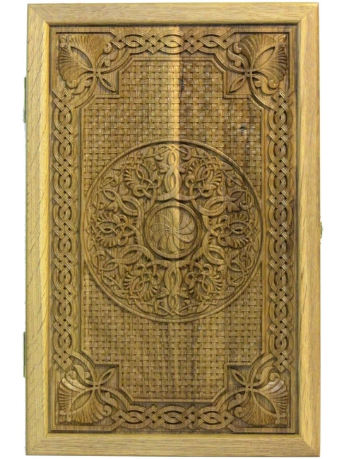 Резные дорожные нарды-шашки из массива чёрного дуба "Севанские-4"