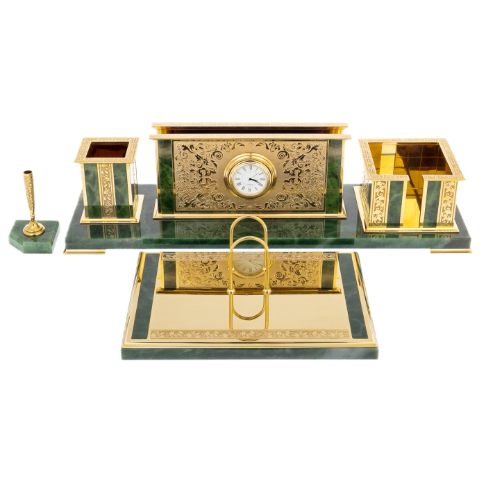 Набор настольный из нефрита "Президентский" Златоуст - артикул: 301609 | Мосподарок 