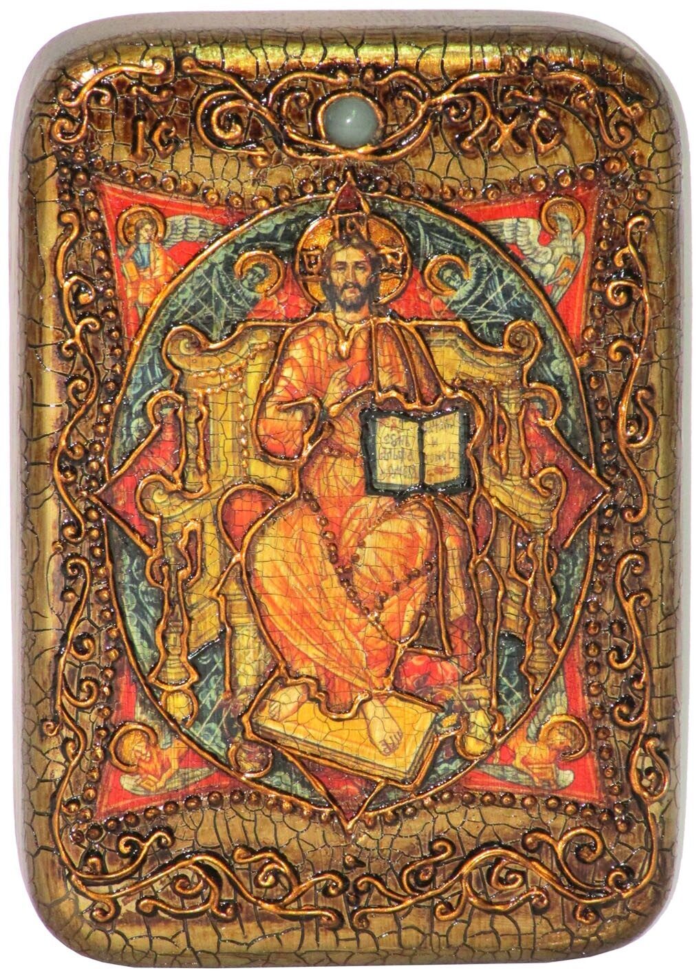 Настольная икона "Спас в Силах" на чёрном дубе - купить в Москве | Мосподарок 