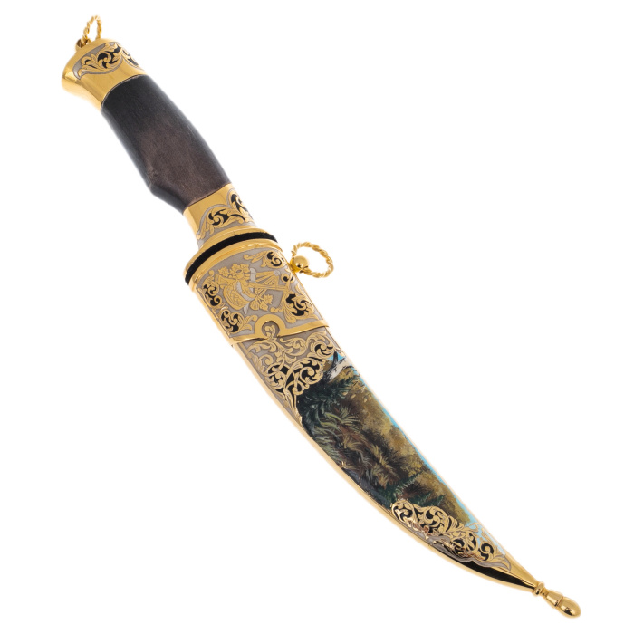 Набор для водки "Рысь" с ножом, на 3 персоны, Златоуст - артикул: 301532 | Мосподарок 