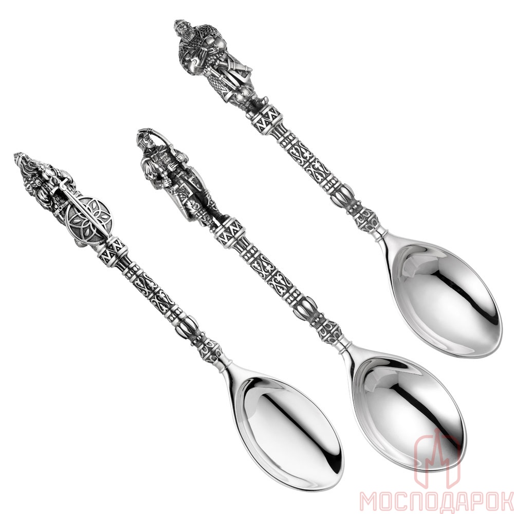 Набор серебряных ложек «Три богатыря»