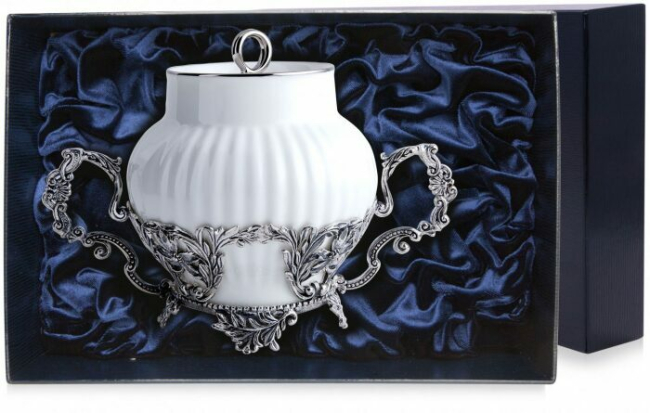 Серебряная сахарница "Симфония" с чернением Серебряная сахарница "Симфония" с чернением