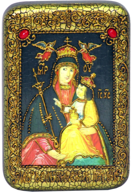 Настольная икона Божией Матери «Белыничская» на мореном дубе