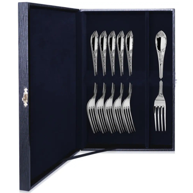 Серебряный набор десертных вилок "Престиж" на 6 персон Серебряный набор десертных вилок "Престиж" на 6 персон