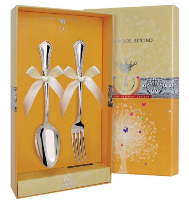 Серебряный детский набор «Фаворит»: вилка и ложка Серебряный детский набор «Фаворит»: вилка и ложка