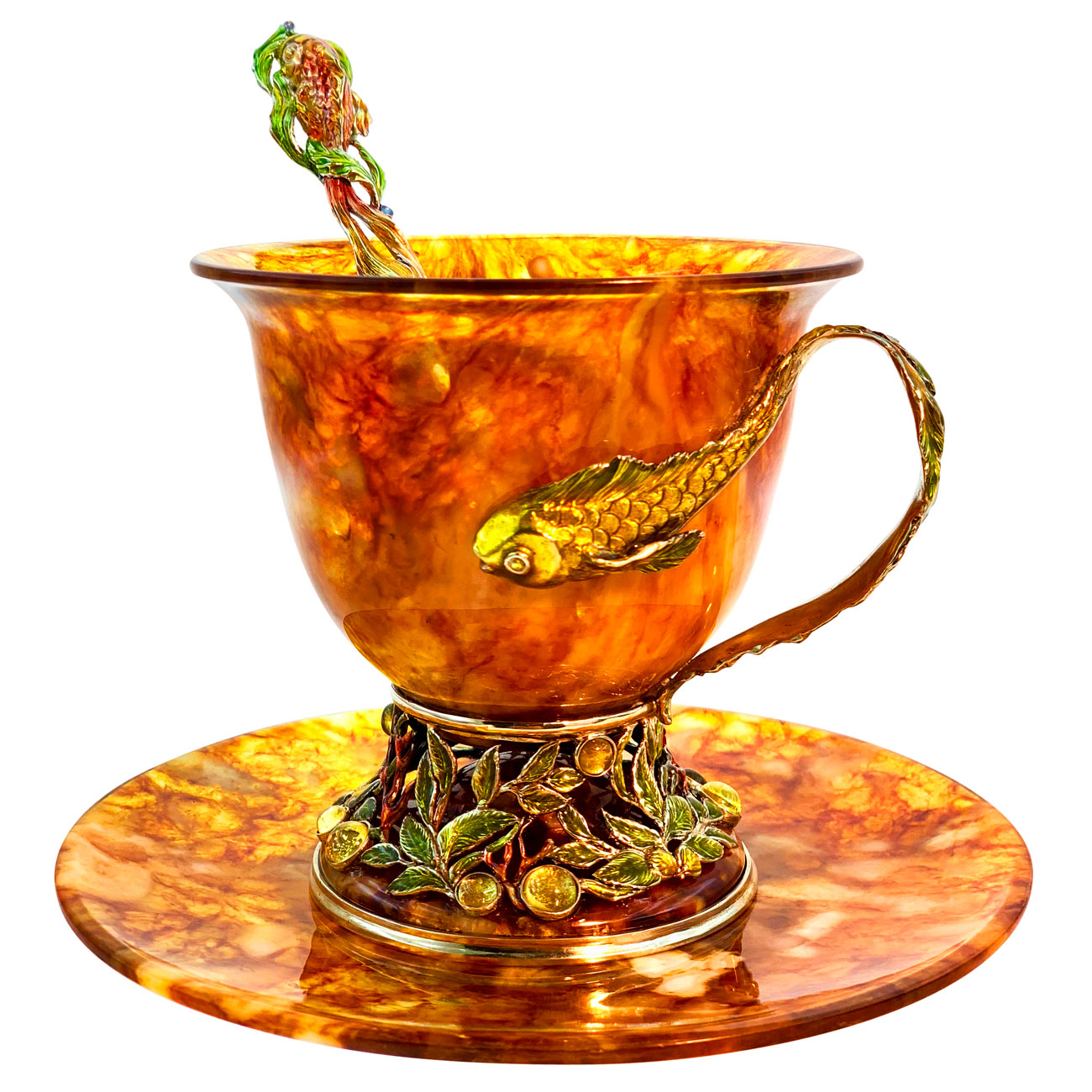 Чайный набор из янтаря "Исполнение желаний" - артикул: AP4204 | Мосподарок 