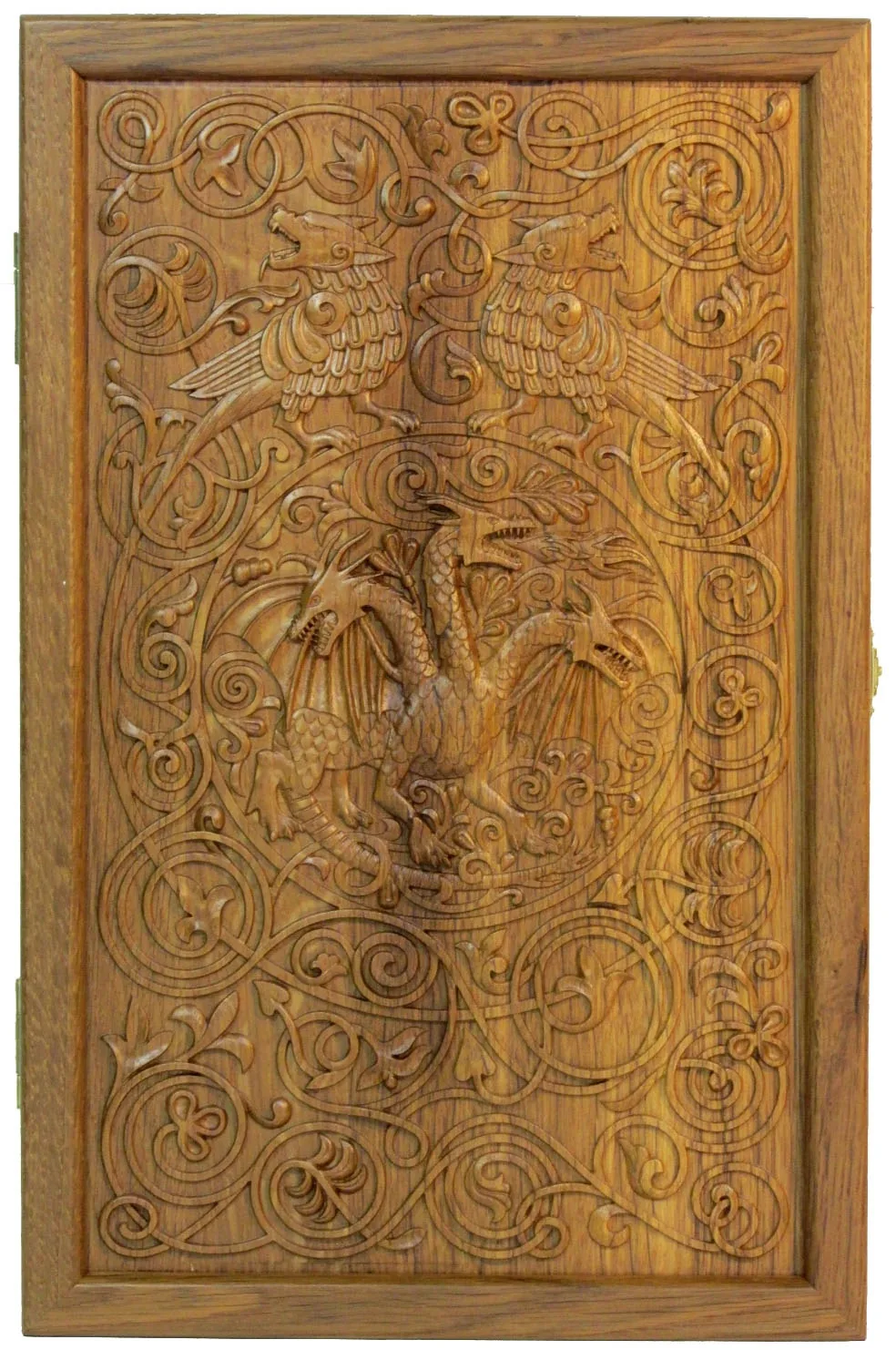 Резные дорожные нарды-шашки из массива чёрного дуба "Змей-Горыныч" - артикул: 120-159 | Мосподарок 