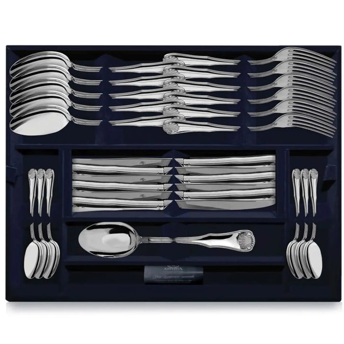 Серебряный столовый набор "Элегант": вилка и ложка, на 6 персон - артикул: AK01198 - стоимость: 297 700 руб. Серебряный столовый набор "Элегант": вилка и ложка, на 6 персон - артикул: AK01198 | Мосподарок