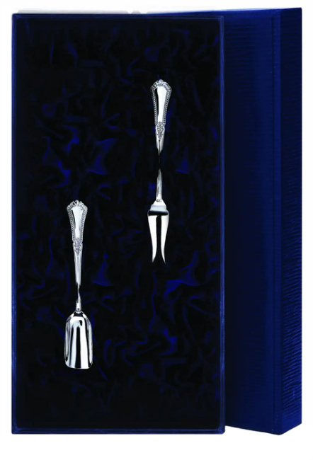 Серебряный чайный набор "Фаворит": вилка для лимона, совок для сахара Серебряный чайный набор "Фаворит": вилка для лимона, совок для сахара