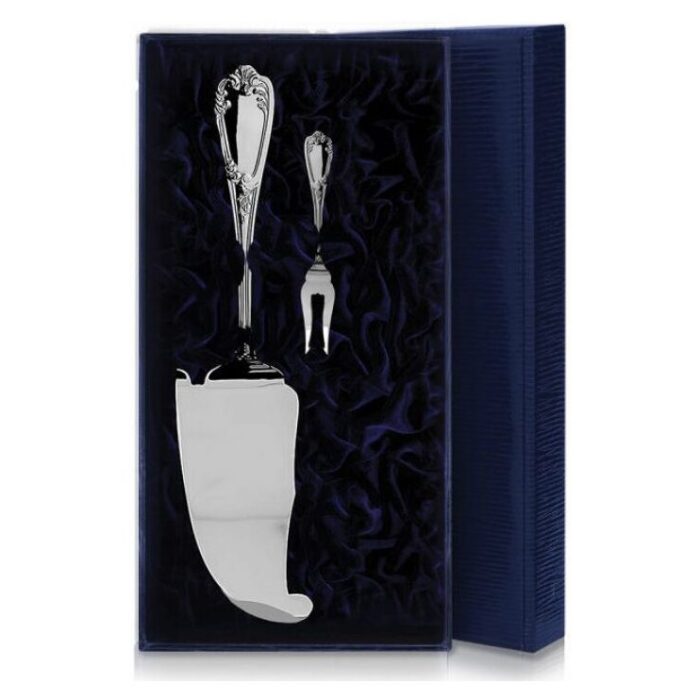 Серебряный чайный набор "Престиж" из 2-х предметов с вилкой - артикул: AK01179 - стоимость: 55 200 руб. Серебряный чайный набор "Престиж" из 2-х предметов с вилкой - артикул: AK01179 | Мосподарок