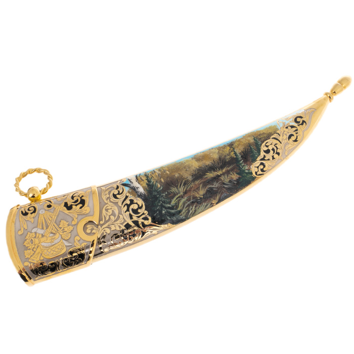 Набор для водки "Рысь" с ножом, на 3 персоны, Златоуст - артикул: 301532 | Мосподарок 