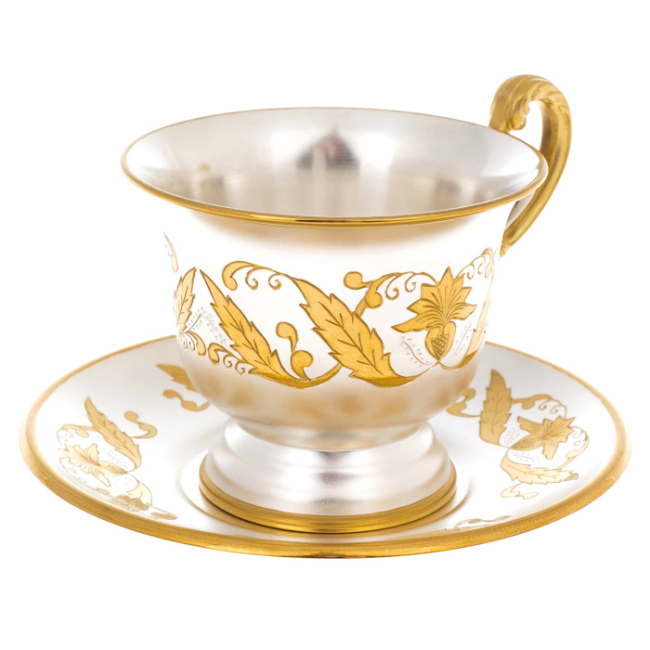 Серебряная кофейная пара "Версаль" с позолотой, №16 Серебряная кофейная пара "Версаль" с позолотой, №16