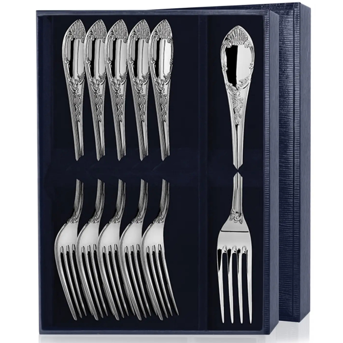 Серебряный набор столовых вилок "Престиж" на 6 персон - артикул: AK01217 | Мосподарок 