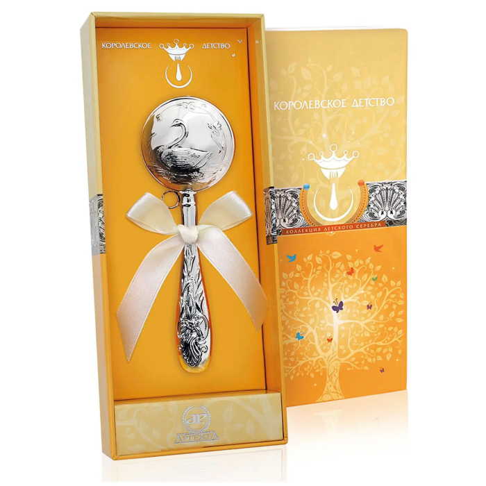 Детская серебряная погремушка КД "Лебедь" - артикул: AK01453 - стоимость: 13 900 руб. Детская серебряная погремушка КД "Лебедь" - артикул: AK01453 | Мосподарок