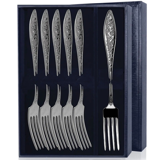 Набор серебряный столовых вилок "Морозко" 6 предметов, на 6 персон Набор серебряный столовых вилок "Морозко" 6 предметов, на 6 персон