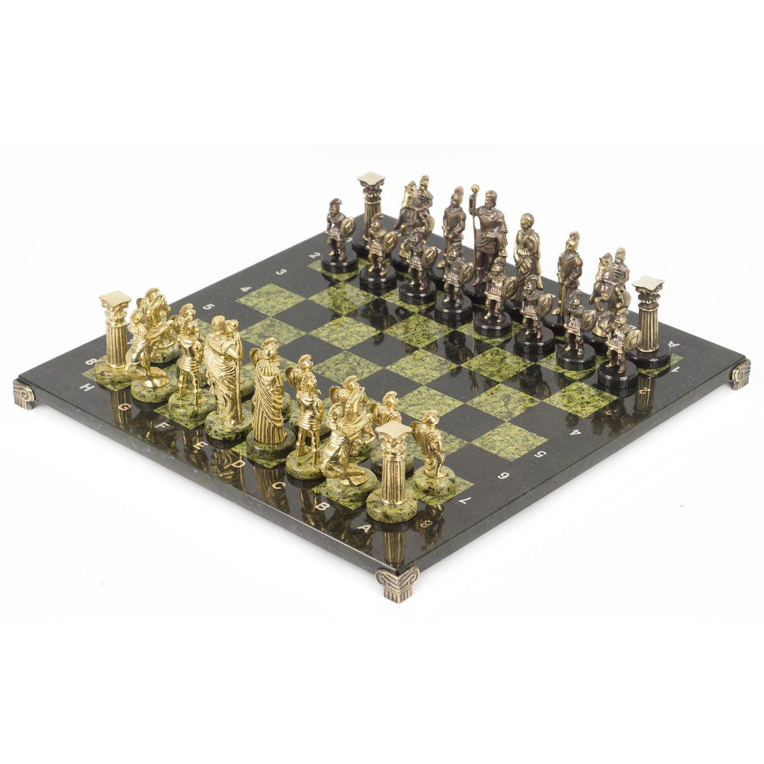 Шахматы «Римляне" из змеевика - артикул: 17805 | Мосподарок 