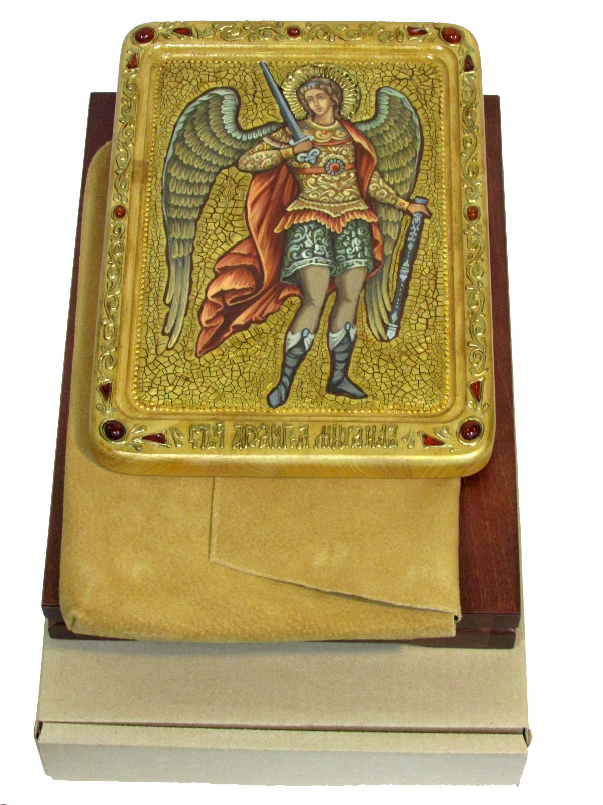 Живописная икона "Архангел (Архистратиг) Михаил" на кипарисе - купить в Москве | Мосподарок 