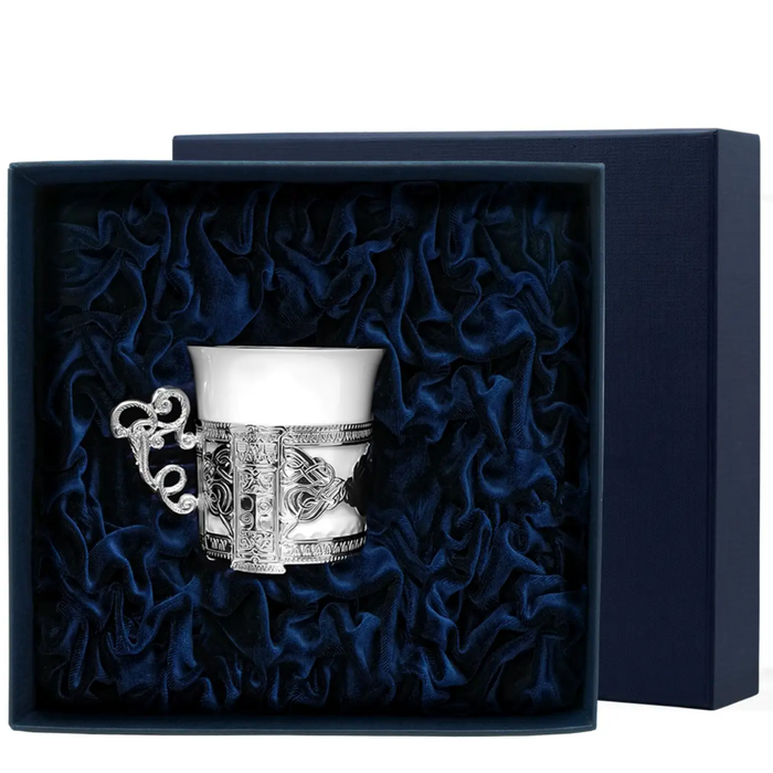 Чашка кофейная "Август Октавиан", серебро - артикул: AK01738 - стоимость: 17 900 руб. Чашка кофейная "Август Октавиан", серебро - артикул: AK01738 | Мосподарок