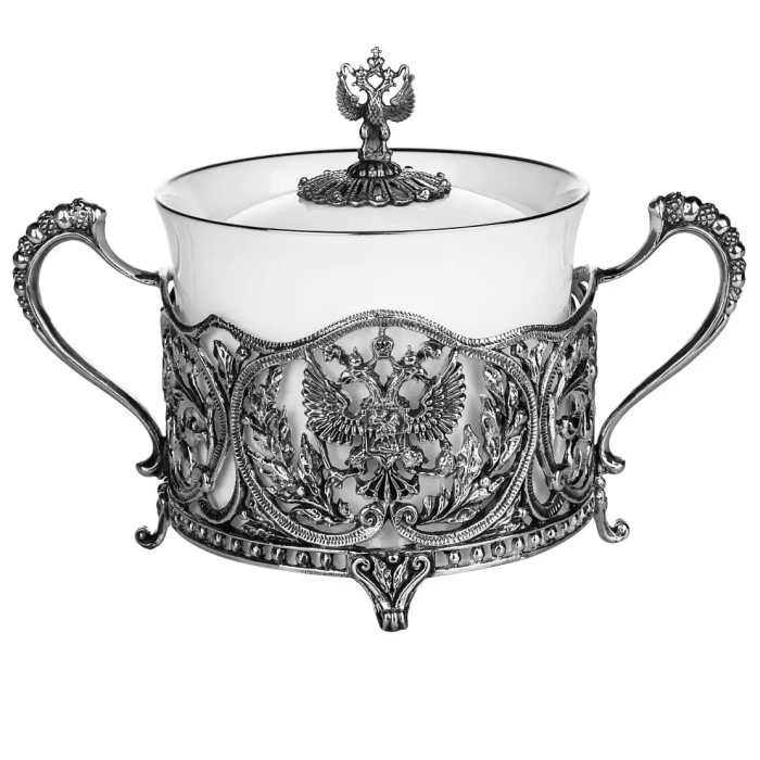 Чайный набор "Герб РФ" с чернением, на 2 персоны - артикул: AK01344 - стоимость: 152 500 руб. Чайный набор "Герб РФ" с чернением, на 2 персоны - артикул: AK01344 | Мосподарок