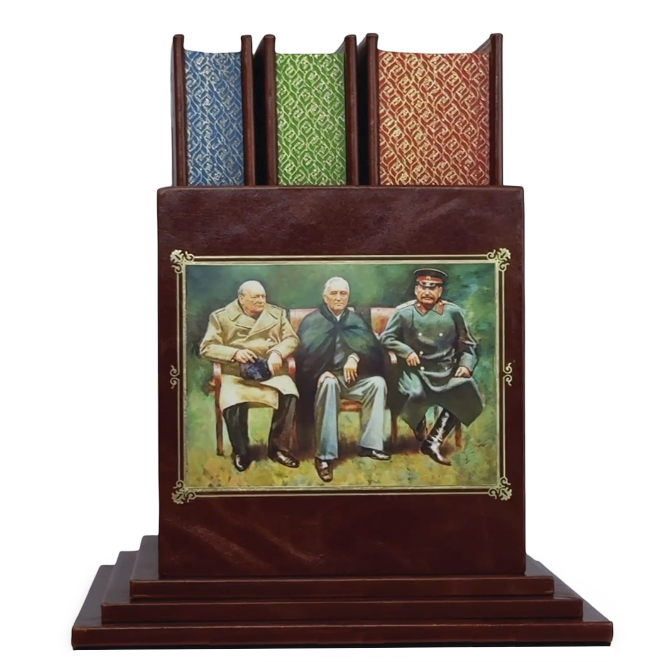 Набор книг в кожаном переплете "Великие" в 3 томах (Черчилль. Сталин. Рузвельт) - артикул: 2105236 | Мосподарок 