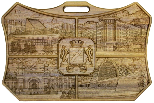 Резные подарочные нарды из массива мореного дуба "Новосибирск"