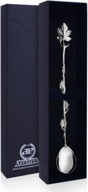 Серебряная ложка для напитков "Виноград" на 1 персону Серебряная ложка для напитков "Виноград" на 1 персону