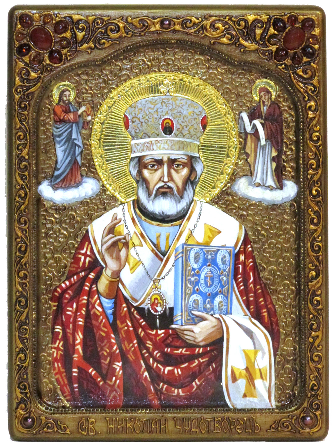 Живописная икона "Святитель Николай, архиепископ Мир Ликийский (Мирликийский)", чудотворец - купить в Москве | Мосподарок 