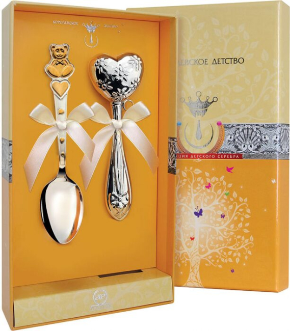 Набор серебряный для малышей КД "Детство" 2 предмета Набор серебряный для малышей КД "Детство" 2 предмета