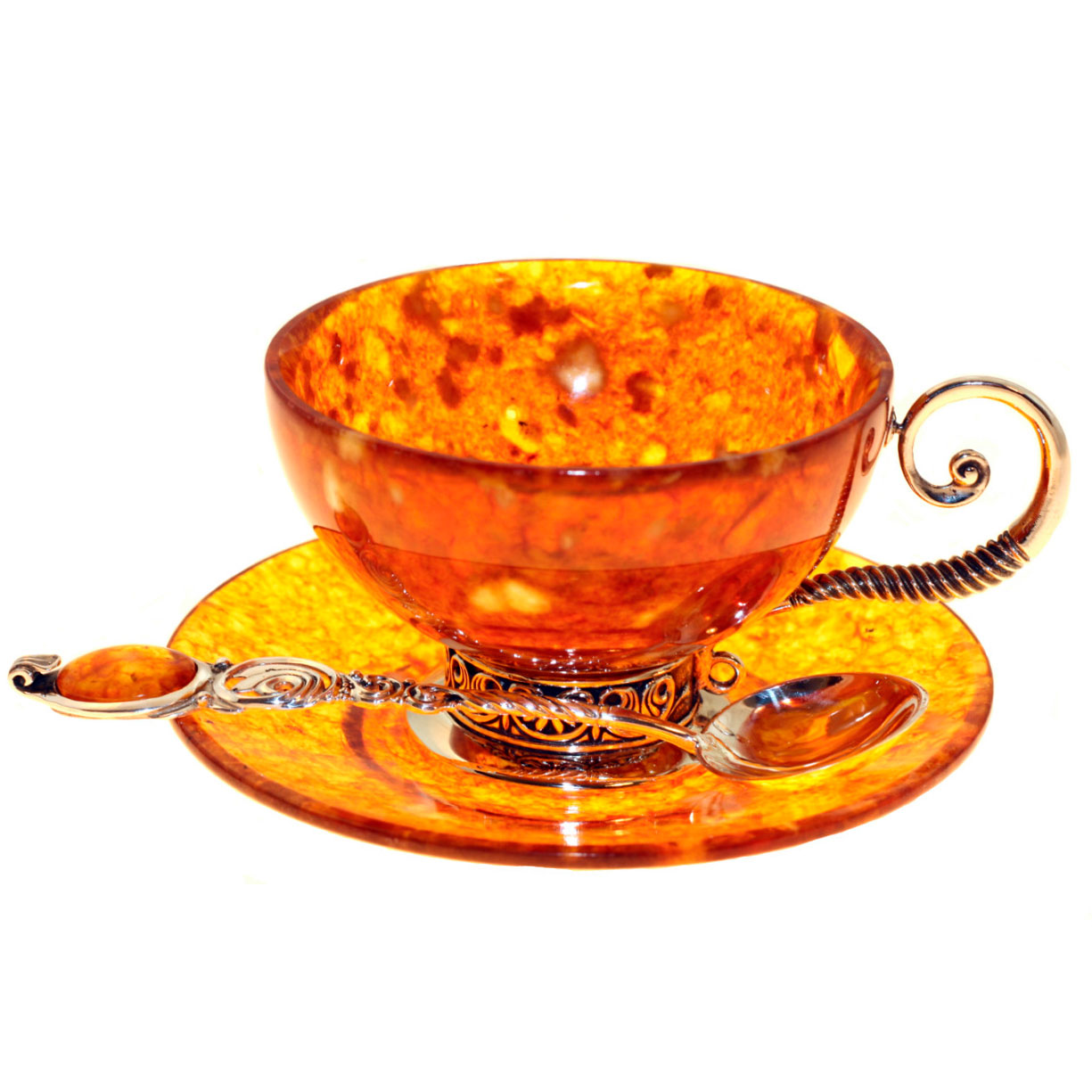 Чайный набор из янтаря «Антик» - артикул: AP3702 | Мосподарок 