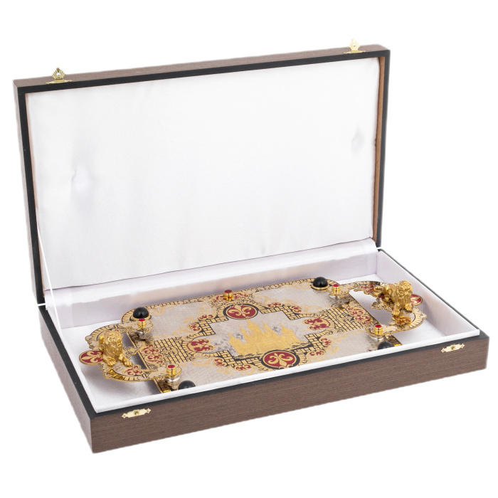 Набор для водки "Царский" с нефритом, на 6 персон, Златоуст - артикул: 301415 | Мосподарок 