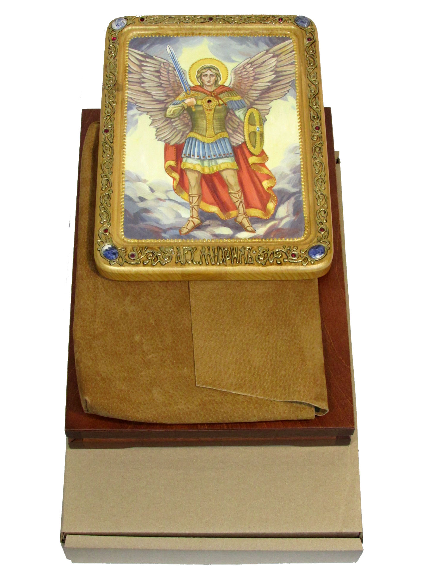 Живописная икона "Архистратиг Михаил" на кипарисе - купить в Москве | Мосподарок 