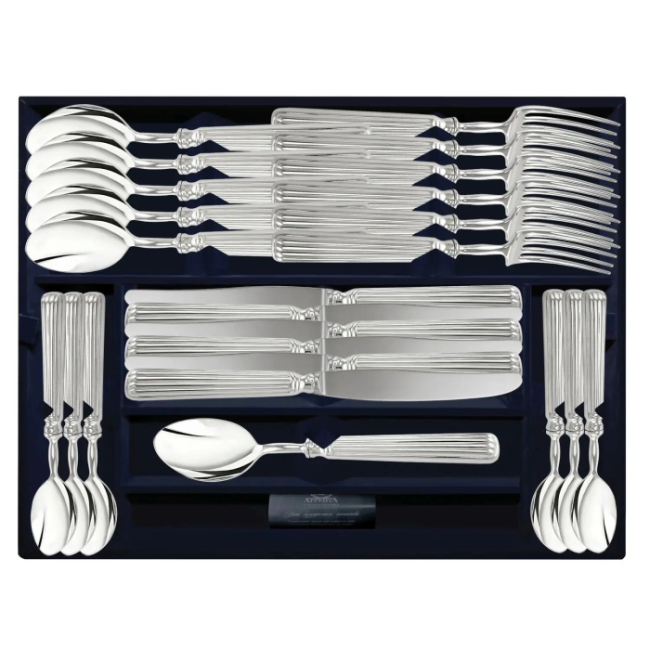 Набор столовых приборов из серебра "Аристократ "24 предмета, на 6 персон Набор столовых приборов из серебра "Аристократ "24 предмета, на 6 персон