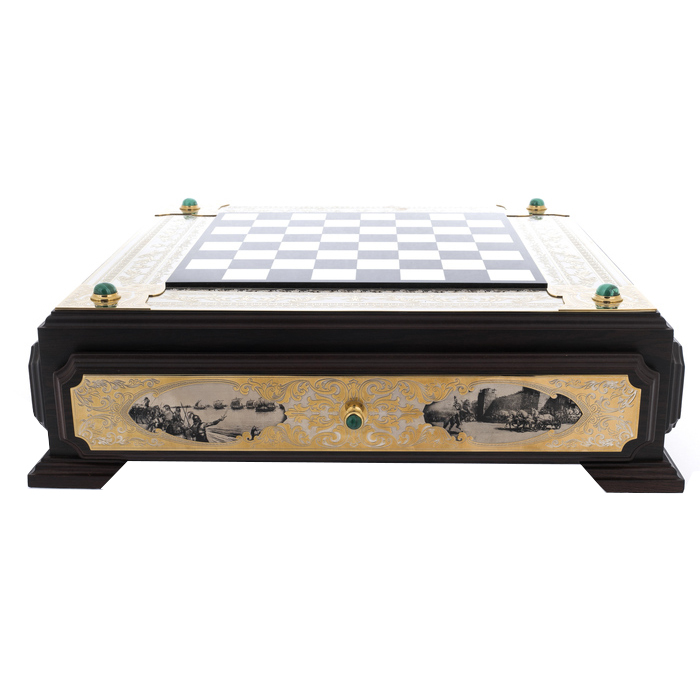 Шахматы из белого мрамора и долерита "Баталия" Златоуст - артикул: 301220 | Мосподарок 