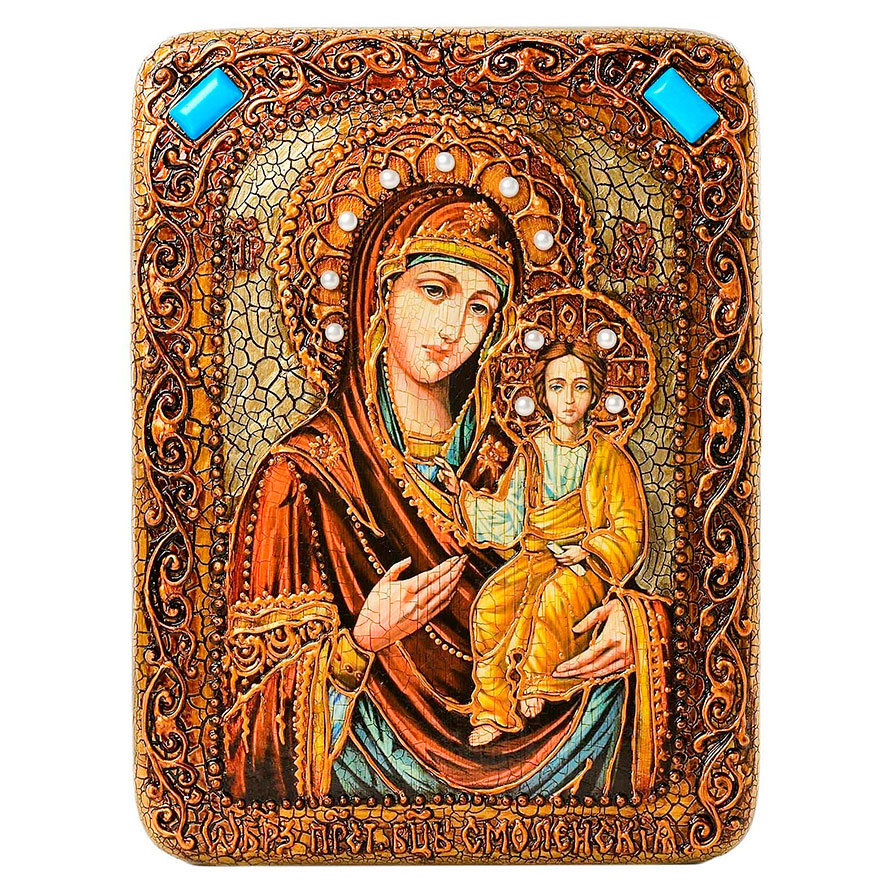 Подарочная икона "Смоленская икона Божией Матери" на мореном дубе - артикул: 804312 | Мосподарок 