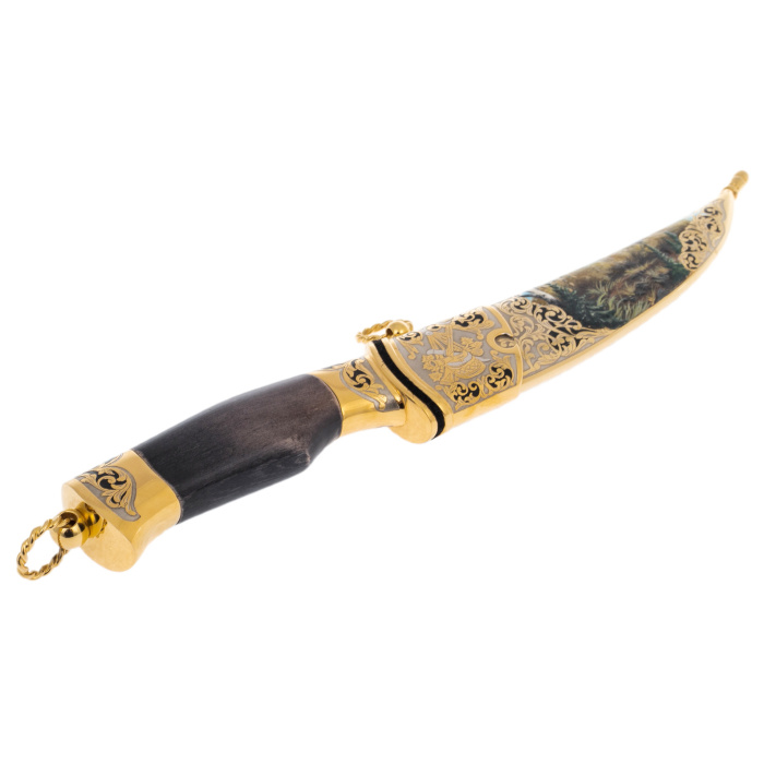 Набор для водки "Рысь" с ножом, на 3 персоны, Златоуст - артикул: 301532 | Мосподарок 