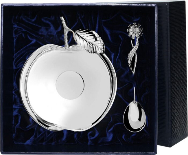 Серебряный набор "Яблоневый сад": ваза, ложка Серебряный набор "Яблоневый сад": ваза, ложка