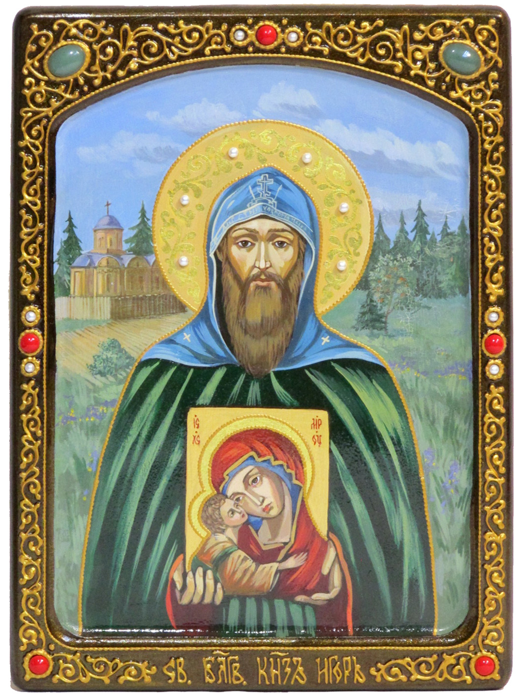 Живописная икона "Благоверный великий князь Игорь" на кипарисе - купить в Москве | Мосподарок 