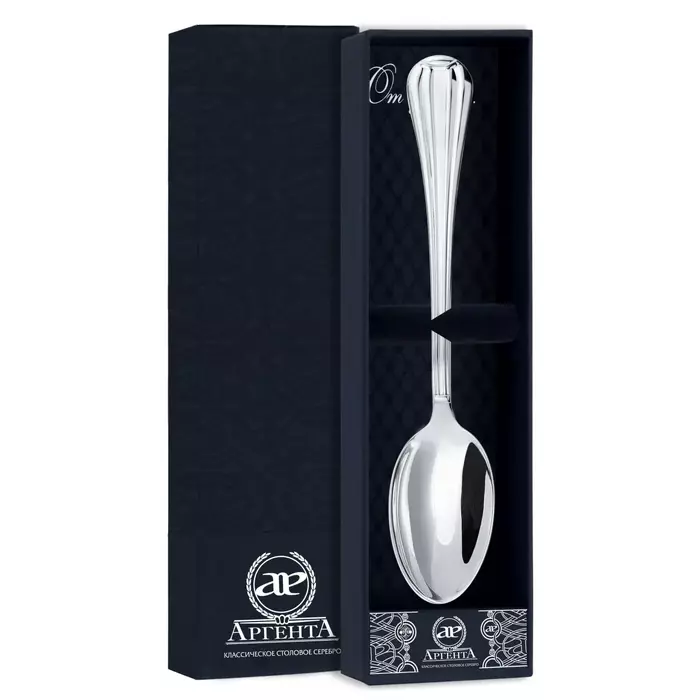 Серебряная столовая ложка "Меридиан" - артикул: AK01656 - стоимость: 25 500 руб. Серебряная столовая ложка "Меридиан" - артикул: AK01656 | Мосподарок