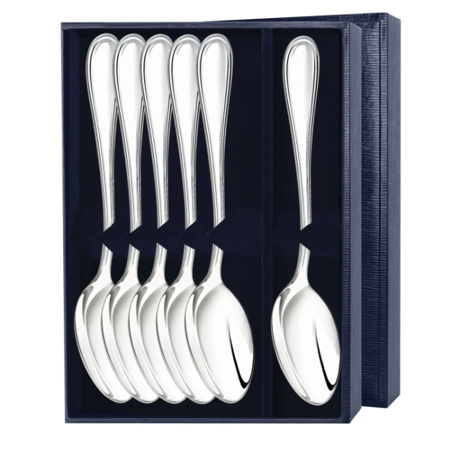 Серебряный набор столовых ложек "Капелька" на 6 персон Серебряный набор столовых ложек "Капелька" на 6 персон