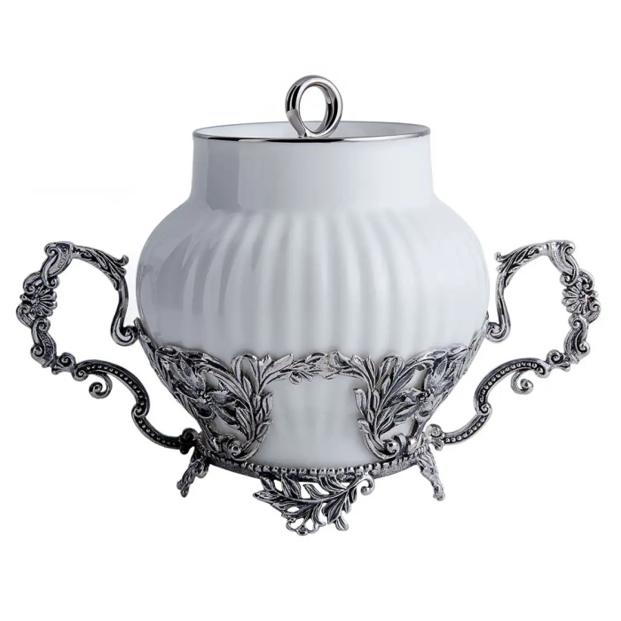 Чайный набор из серебра "Симфония" на 2 персоны - артикул: AK01445 - стоимость: 181 000 руб. Чайный набор из серебра "Симфония" на 2 персоны - артикул: AK01445 | Мосподарок