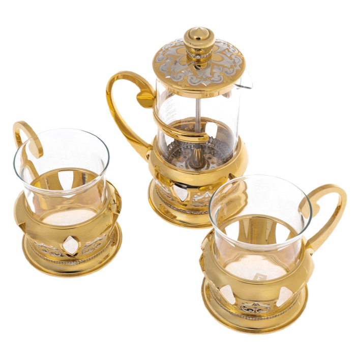 Френч-пресс  для чая "Чаепитие" на 2 персоны, Златоуст - артикул: 301260 | Мосподарок 