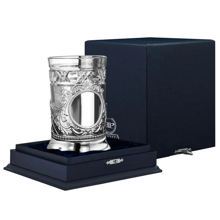 Серебряный подстаканник "Барокко" на 1 персону - артикул: AK01880 | Мосподарок 