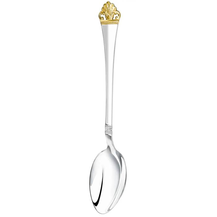 Серебряный столовый набор  "Афина": ложка, ложка чайная,  вилка, с позолотой - артикул: AK01808 | Мосподарок 