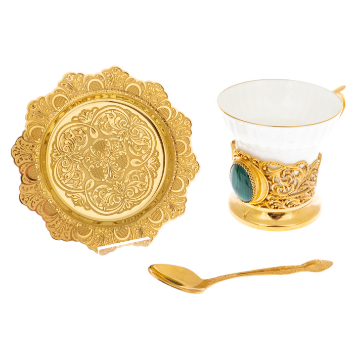 Кофейная пара "Малахитовая" Златоуст - артикул: 301288 | Мосподарок 