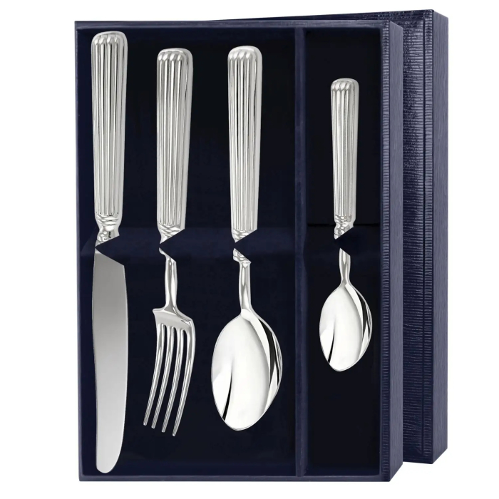 Набор столовых приборов из серебра "Аристократ. Эгоист": 4 предмета, на 1 персону - артикул: AK01872 | Мосподарок 