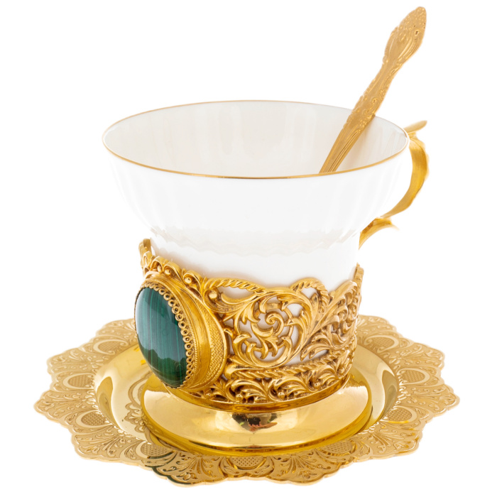 Кофейная пара "Малахитовая" Златоуст - артикул: 301288 | Мосподарок 