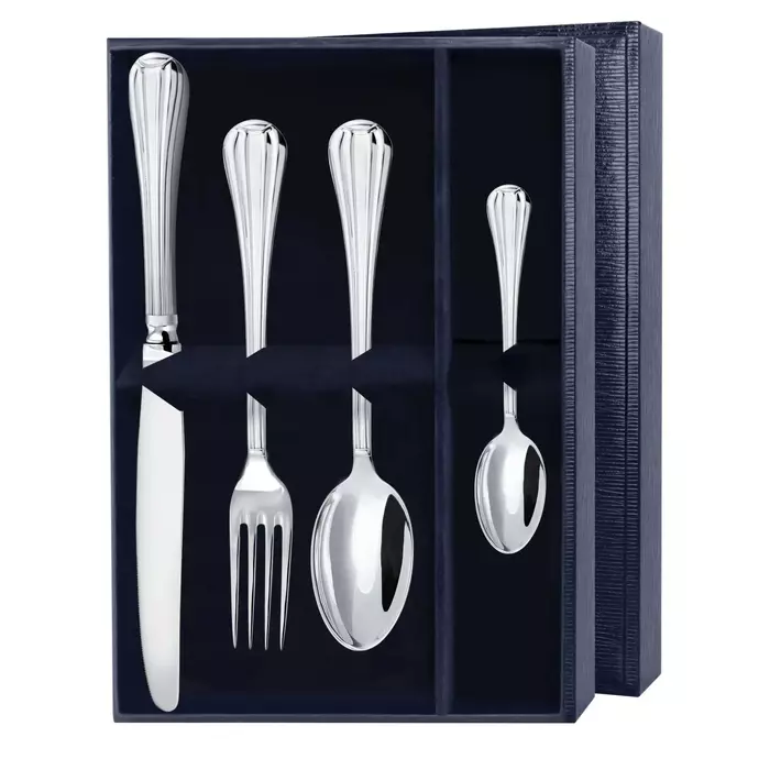 Серебряный столовый набор "Меридиан": вилка, ложка, нож, чайная ложка - артикул: AK01712 - стоимость: 79 300 руб. Серебряный столовый набор "Меридиан": вилка, ложка, нож, чайная ложка - артикул: AK01712 | Мосподарок