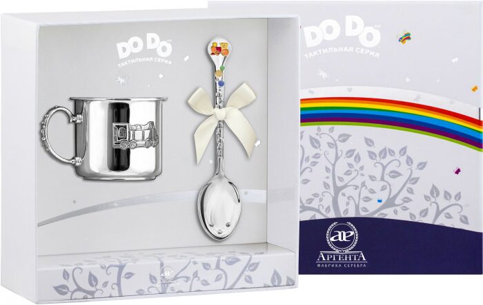 Набор детский серебряный DODO "Паровозик" 2 предмета - артикул: AK01488 - стоимость: 32 700 руб. Набор детский серебряный DODO "Паровозик" 2 предмета - артикул: AK01488 | Мосподарок